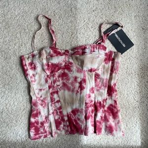 Pretty little thing fuscia tie dye corset USA 4